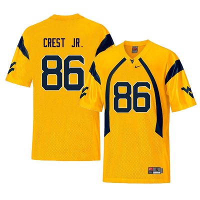 Men's West Virginia Mountaineers NCAA #86 William Crest Jr. Yellow Authentic Nike Retro Stitched College Football Jersey GZ15F55ZL